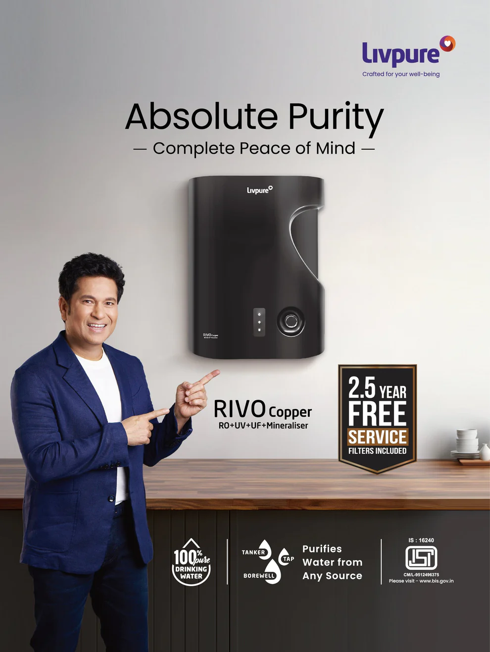 Livpure Rivo RO+UV+UF Water Purifier